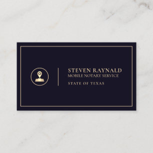 Mobile notary indigo gold  business card