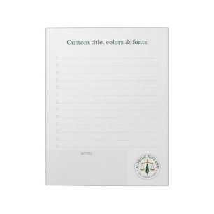 Mobile Notary Legal Signing Green Gold Checklist Notepad