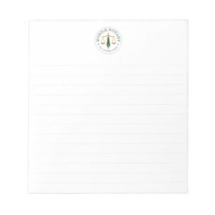 Mobile Notary Legal Signing Green Gold Lined Notepad