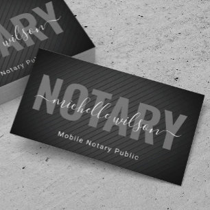 Mobile Notary Loan Signing Agent Black Metal Business Card