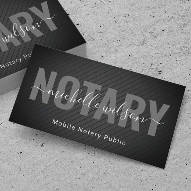 Mobile Notary Loan Signing Agent Black Metal Business Card (Creator Uploaded)
