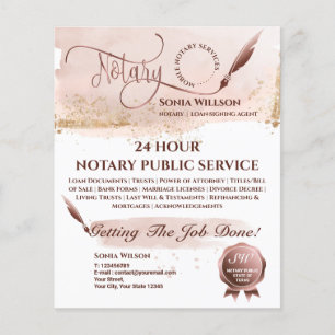 Mobile Notary & Loan Signing Agent Blush Pink Flye Flyer