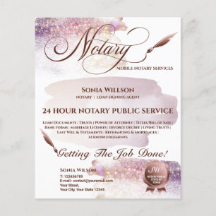 Mobile Notary & Loan Signing Agent Blush Pink Flye Flyer