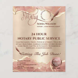 Mobile Notary & Loan Signing Agent Blush Pink Flye Flyer