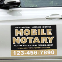 Mobile Notary Loan Signing Agent Name Gold Black