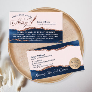 Mobile Notary & Loan Signing Agent Navy Flyer Business Card