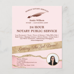Mobile Notary & Loan Signing Agent Pink Agate Flye Flyer
