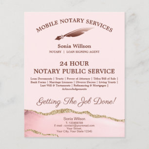 Mobile Notary & Loan Signing Agent Pink Agate Flye Flyer