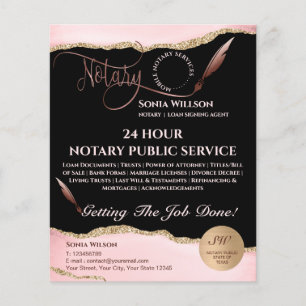 Mobile Notary & Loan Signing Agent Pink Agate Flye Flyer
