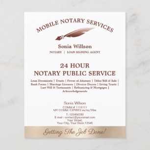 Mobile Notary & Loan Signing Agent Pink Agate Flye Flyer