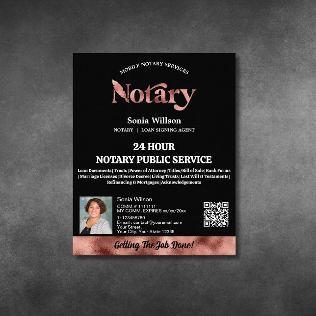 Mobile Notary & Loan Signing Agent QR Code Photo Flyer (Creator Uploaded)
