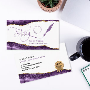 Mobile Notary & Loan Signing Agent Teal Agate Fly Business Card