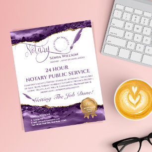 Mobile Notary & Loan Signing Agent Teal Agate Fly Flyer