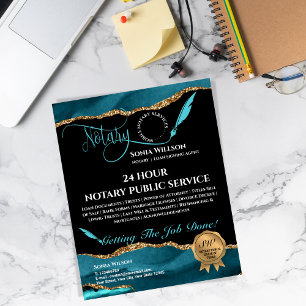 Mobile Notary & Loan Signing Agent Teal Agate Fly Flyer