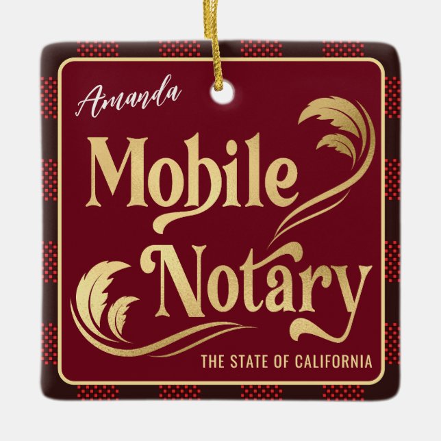 Mobile Notary Photo Christmas   Ceramic Ornament (Front)