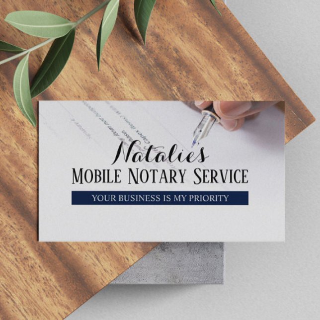 Mobile Notary Professional Loan Signing Agent Business Card (Creator Uploaded)