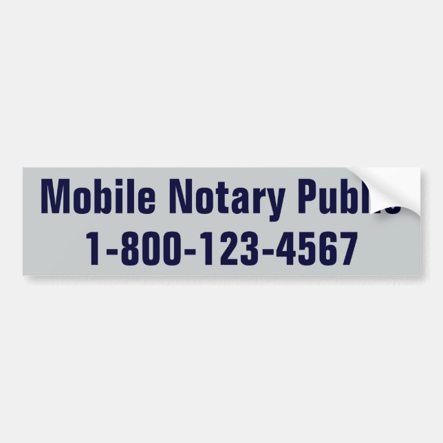 Mobile Notary Public Bumper Sticker (Front)