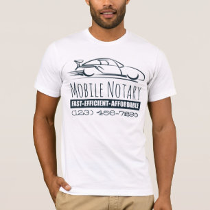 Mobile Notary Public Car Customised Phone Number T-Shirt