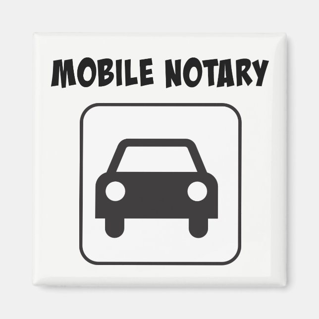 Mobile Notary Public Car Sign Magnet (Front)