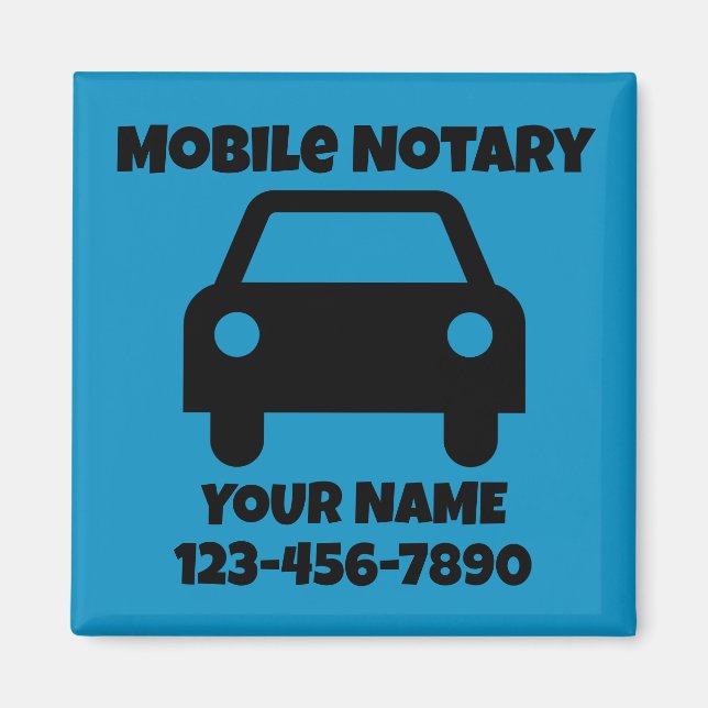 Mobile Notary Public Car Symbol Customised Magnet (Front)