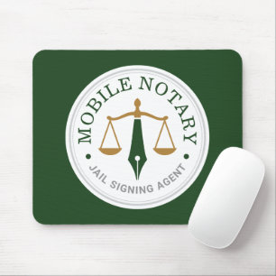 Mobile Notary Public Custom Legal Signing Green Mouse Mat