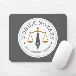 Mobile Notary Public Custom Legal Signing Grey Mouse Mat