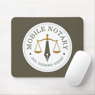 Mobile Notary Public Custom Legal Signing Khaki Mouse Mat