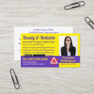 Mobile Notary Public Customisable Photo Business C Business Card