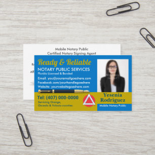 Mobile Notary Public Customisable Photo Business C Card