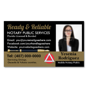 Mobile Notary Public Customisable Photo Business C Magnetic Business Card
