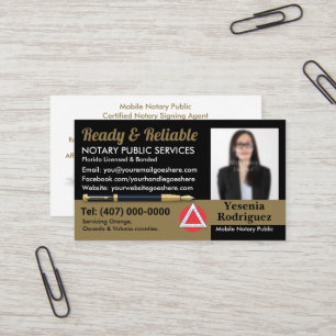 Mobile Notary Public Customisable Photo Business Card