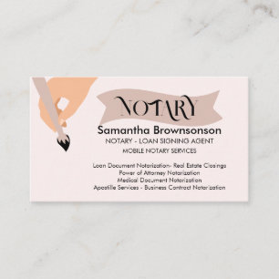 Mobile Notary Public Loan Signing Agent Business Card