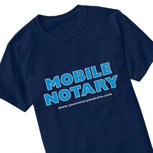 Mobile Notary Public Navy Blue Editable Website T-Shirt