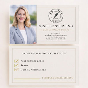 Mobile Notary Public Photo Business Card