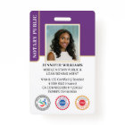 Mobile Notary Public Photo QR Code ID Purple