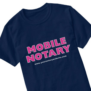 Mobile Notary Public Pink Navy Editable Website T-Shirt