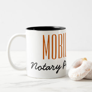 Mobile Notary Public Poised Pen Customisable Two-Tone Coffee Mug