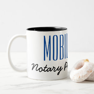 Mobile Notary Public Poised Pen Customisable Two-Tone Coffee Mug