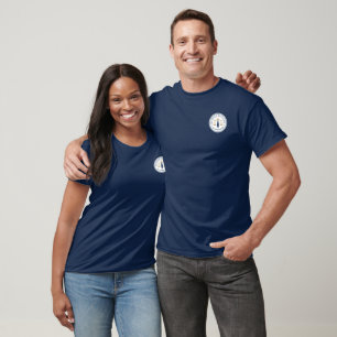 Mobile Notary Public Signing Agent Legal navy gold T-Shirt