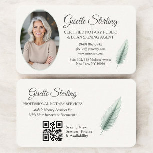 Mobile Notary QR Code Photo Business Card