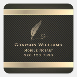 Mobile Notary Quill Square Sticker