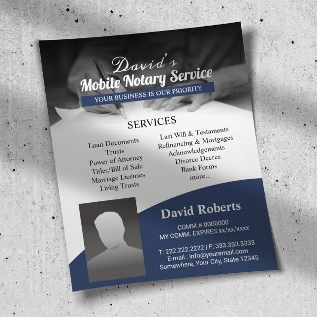 Mobile Notary Service Loan Signing Agent Photo Flyer (Creator Uploaded)