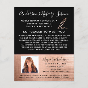 Mobile Notary Service Rose Gold Photo Flyer