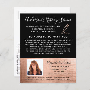 Mobile Notary Service Rose Gold Photo Postcard