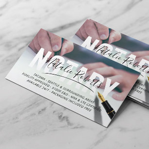 Mobile Notary Service Signature Photography Business Card