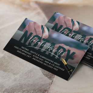Mobile Notary Signing Agent Elegant Signature  Business Card