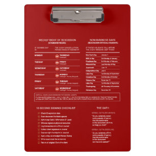 Mobile Notary Signing Agent Legal Public Red Clipboard