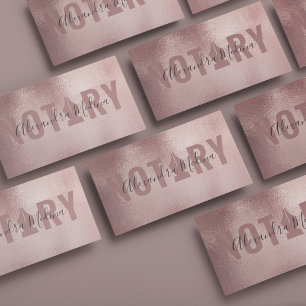 Mobile Notary Signing Agent Rose Gold Business Card