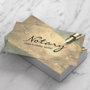 Mobile Notary Signing Agent Vintage Gold & Bronze Business Card