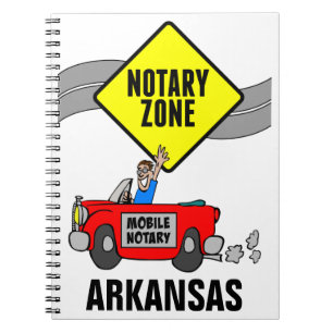 Mobile Notary Zone Red Sports Car Arkansas Notebook